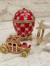 Handmade Imperial Faberge egg & Gold bracelet Graduation gift for son Fabergé picture