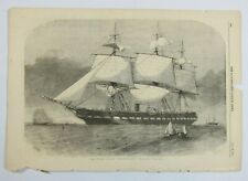 Antique 1856 Print The United States Steam Frigate Merrimack Naval Ship Seascape picture