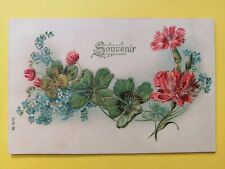 CPA Art Deco FANTASY EMBOSSED FLOWERS CARNATIONS Written by St MAURICE THIZOUAILLE picture
