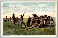 1918 Three Inch Gun In Action US Army DEAR MOM MESSAGE Posted Postcard F18 picture