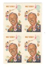Walt Disney Disneyland Its a Small World on 55 Year Old Mint Stamp Block 1968 picture