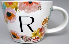 Opalhouse Coffee Mug Cup Large Stoneware Initial Letter R Monogram Peach Minty picture