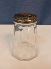  G C Co Ribbed Vintage Glass Sugar Spice Salt Shaker Metal Lid #890 picture