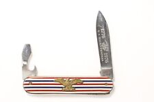 1976 IHER Inox Spain Red White and Blue Eagle Bicentennial 2 Blade Campers Knife picture