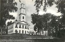 Simsbury Connecticut~Congregational Church~1930s B&W Postcard picture