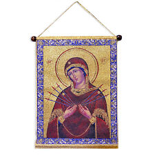 Virgin Mary Seven Swords Hanging Tapestry Icon, 14 Inch Tall Including Hanger picture
