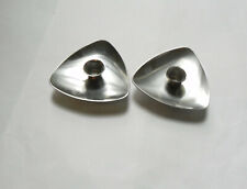 Vintage Danish Modern Lundtofte Stainless Steel Candle/Taper Holders. picture