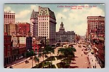 Detroit MI-Michigan, Cadillac Square Looking towards City Hall Vintage Postcard picture
