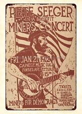 1972 Pete Seeger Carnegie Hall In A Benefit Miners Concert Poster metal tin sign picture