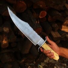 Custom Handmade Carbon Steel Blade Hunting Camping Bowie Knife + Sheath picture