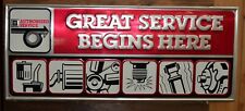 Vintage Original Metal GM Sign GREAT SERVICE BEGINS HERE Dealer 20