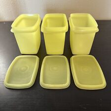 Vtg Tupperware #1243 Yellow Shelf Saver Storage Containers Lot Of 3 With 3 Lids picture