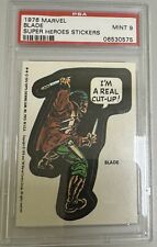 1976 TOPPS COMIC BOOK HEROES STICKER - BLADE PSA 9 MINT picture