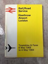 British Rail Pocket Timetable & Fares Rail/Road Heathrow Airport London 1968 VGC picture