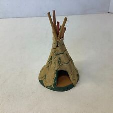 Vintage Cherokee Native American Indian Teepee Village Accessory Wooden Base 4