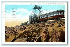 1929 Cog Wheel Train at Summit of Pikes Peak Colorado CO Postcard picture