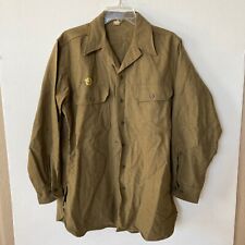 Vintage WWII 1945 Wool Military Shirt Flannel Cumberland ODG 151/2-33 Coat Style picture
