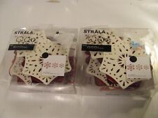 Ikea Strala Christmas Ornament Lights Lot of Six Red White Snowflakes Battery Op picture