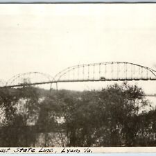 c1910s Lyons, Iowa Bridge over Mississippi Real Photo IA Car Ford Model A A154 picture