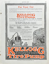 Kellogg Mfg Co Ad 1917  Rochester NY Engine Driven Tire Pump For Your Car picture
