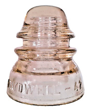 CD 154 Straw MAYDWELL - 42 Antique Glass Telegraph Insulator GREAT SHAPE picture
