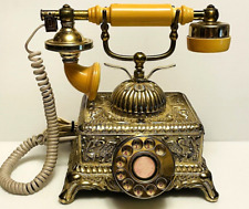 VTG French Victorian Style Rotary Dial Novelty Phone Gold/Brass from Radio Shack picture