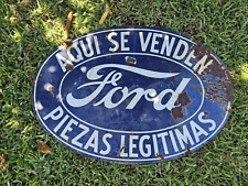 Large Porcelain FORD SPANISH Advertising Sign 36x25 inches DEALER PARTS 1930s picture