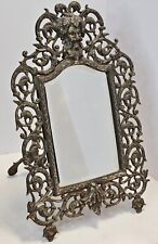 Antique Ornate 19th C. Gilt Cast Iron 'Green Man' Easel Back Victorian Mirror picture