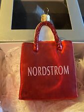 Nordstrom At Home Blown Glass Shopping Tote Bag Christmas Ornament w Box Poland picture