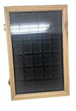 Zippo Lighter Light Oak Wood Display Case 12 X 18 X 2 with 30 Black Compartment picture