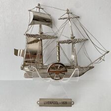 Silverplate 1828 Liverpool Paddle Steamer William Pawcett Model Ship w Nameplate picture