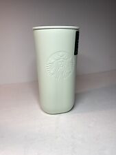 Starbucks Recycled Stainless Steel Mint Hot Cup Tumbler NEW Triangle 6”x3” 12oz picture