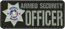 ARMED SECURITY Officer embroidery patches 5X11 hook on back greybadge picture