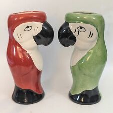 Two Vintage Ceramic Tiki Mugs Macaw Parrot 8