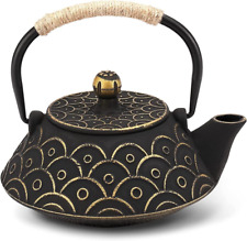 Japanese Tea Kettle Cast Iron Teapot, Teapot Infuser Strainer Set Chinese Black  picture