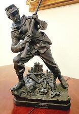 Antique 1890S Bradley Hubbard Army Civil War Soldier Brass Statue 15