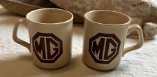 Vintage MG Car Logo Coffee Cups Made In England Lot Of 2 Beige picture