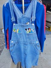 Vintage 90s Disney Mickey Unlimited Denim Bib Shortalls, Size M picture