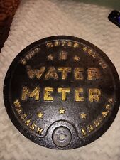 ANTIQUE CAST IRON ADVERTISING WATER METER COVER~FORD METER BOX CO~WABASH, IN picture