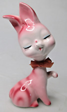 Vintage ANTHROPOMORPHIC Pink BUNNY GIRL Easter Ceramic Figurine Japan picture
