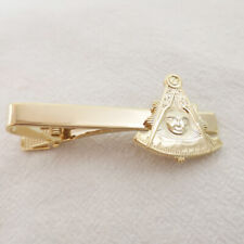 Exquisite Masonic Tie Clip Past Master Gold Color 3D Design Free Masons For Gift picture