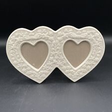 Lenox Double Heart Photo Frame - Creamy White - Floral & Bow Design picture