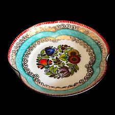 Handmade Austrian Enamelware Trinket Dish Hand Painted Indented Sides picture