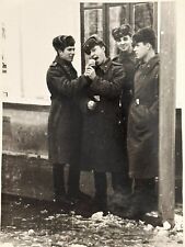 1970s Handsome Guys Four Soldiers Biting an Apple Gay Int Vintage Photo Snapshot picture