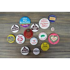 Vintage Food Theme Button Pin Lot Boars Head Deli Mayo Bakery Bag Gear picture
