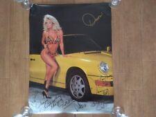 1980s Vintage Porsche 911 Blonde Race Queen Signed Poster picture