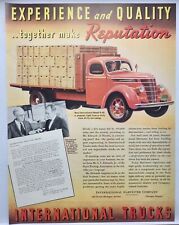 1938 International Harvester Trucks D-30 Vintage Print Ad Man Cave Poster Art picture