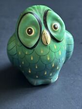 Vintage Hand Painted Mexico Paper Mache Owl Tonala Bird Animals Signed J.M.M. picture