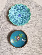 Pair of enamel and cloisonne trinket dishes decorative picture