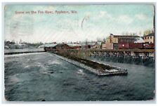 1912 Scene on the Fox River Appleton Wisconsin WI Antique Posted Postcard picture